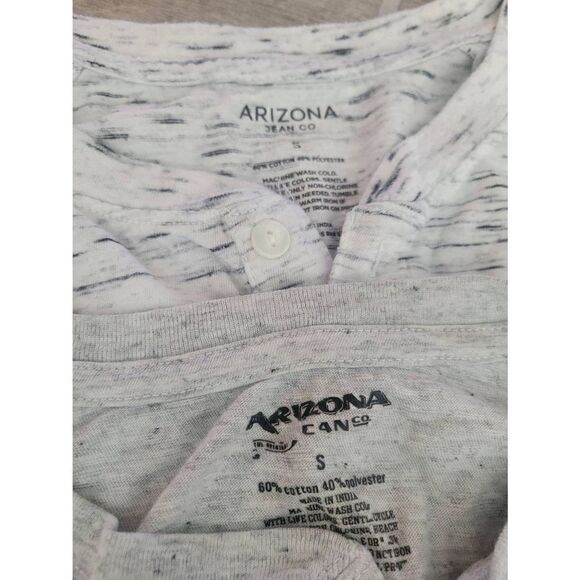 Two Mens‎ Arizona Henleys Heathered White and Gray Size Small - Picture 4 of 4